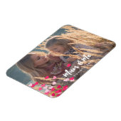 Aangepaste foto Modern Writing Scattered Pink Hear Magneet (Linkerzijde)