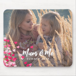 Aangepaste foto Modern Writing Scattered Pink Hear Muismat