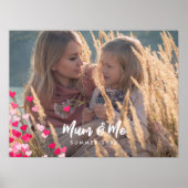 Aangepaste foto Modern Writing Scattered Pink Hear Poster (Voorkant)