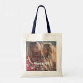 Aangepaste foto Modern Writing Scattered Pink Hear Tote Bag (Achterkant)