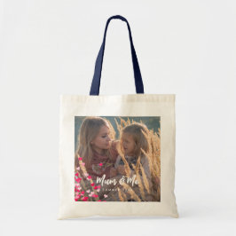Aangepaste foto Modern Writing Scattered Pink Hear Tote Bag