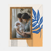 Aangepaste foto Moderne Abstracte botanische blauw Fleece Deken (Voorkant)