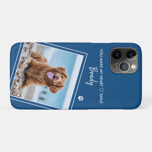 Aangepaste foto moderne blauwe hond Case-Mate iPhone case (Achterkant (horizontaal))