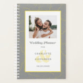 Aangepaste foto Moderne bruiloften Grijs & Geel Ma Planner (Voorkant)