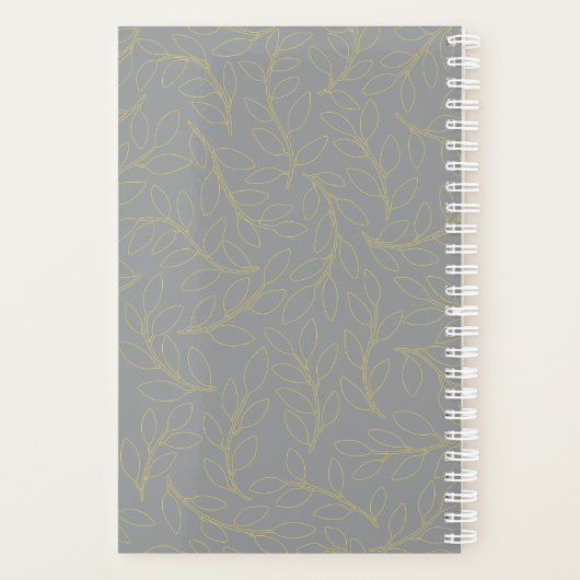 Aangepaste foto Moderne bruiloften Grijs & Geel Ma Planner (Achterkant)