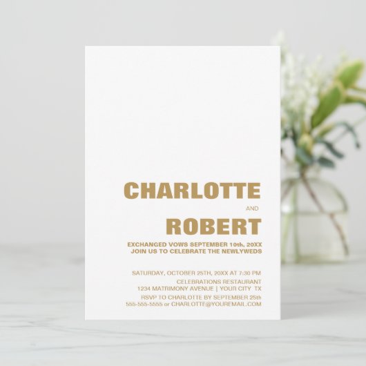 Aangepaste foto moderne bruiloftsreceptie kaart (Staand voorkant)