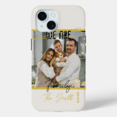 Aangepaste foto Moderne Chic Gouden Datum Familieh Case-Mate iPhone Case (Achterkant)