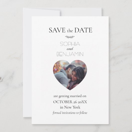 Aangepaste foto Moderne Eenvoudige en Minimalistis Save The Date (Voorkant)