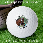 Aangepaste foto Moderne eenvoudige gepersonaliseer Golfballen<br><div class="desc">Twee van je favoriete dingen,  golf en je paard! Nu kun je je beste vriend meenemen terwijl je 18 holes speelt. Pas deze golfmarkeringen aan met de favoriete foto en naam van uw paard. Geweldig cadeau aan alle golf- en paardenliefhebbers,  van het paard!</div>