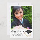 Aangepaste foto moderne elegante afstudeerfeest kaart (Achterkant)