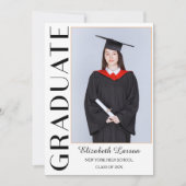 Aangepaste foto moderne elegante afstuderen senior kaart (Voorkant)