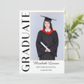Aangepaste foto moderne elegante afstuderen senior kaart (Staand voorkant)