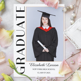 Aangepaste foto moderne elegante afstuderen senior kaart