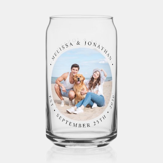 Aangepaste foto Moderne elegante bruiloft Blikvorm Glas (Achterkant)