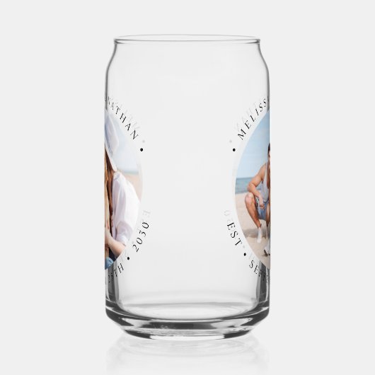 Aangepaste foto Moderne elegante bruiloft Blikvorm Glas (Links)