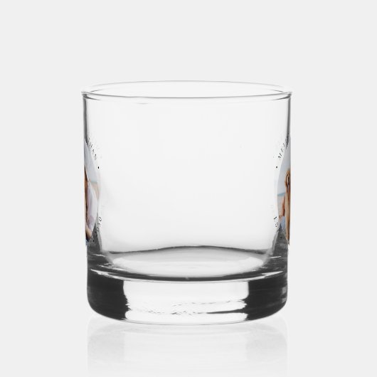 Aangepaste foto Moderne elegante bruiloft Whisky Glas (Links)