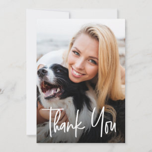 Aangepaste foto moderne handlettering 50ste verjaa bedankkaart