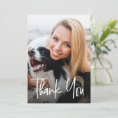 Aangepaste foto moderne handlettering 50ste verjaa bedankkaart (Staand voorkant)