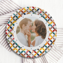 Aangepaste foto moderne kleurrijke gepersonaliseer papieren bordje