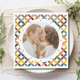 Aangepaste foto moderne kleurrijke gepersonaliseer servet