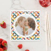 Aangepaste foto moderne kleurrijke gepersonaliseer servet (Insitu)