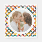 Aangepaste foto moderne kleurrijke gepersonaliseer servet (Voorkant)