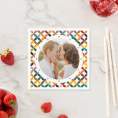 Aangepaste foto moderne kleurrijke gepersonaliseer servet (Insitu)