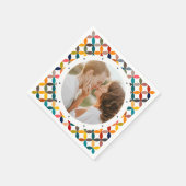 Aangepaste foto moderne kleurrijke gepersonaliseer servet (Hoek)