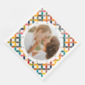 Aangepaste foto moderne kleurrijke gepersonaliseer servet (Hoek)