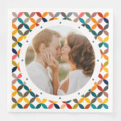 Aangepaste foto moderne kleurrijke gepersonaliseer servet (Voorkant)