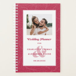 Aangepaste foto moderne magenta rode huwelijken ma planner