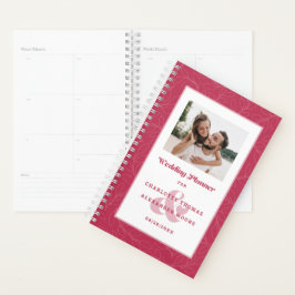 Aangepaste foto moderne magenta rode huwelijken ma planner