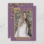 Aangepaste foto Moderne Mauve Gold Sparkles Kaart (Voorkant / Achterkant)