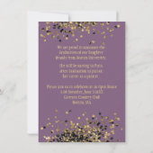 Aangepaste foto Moderne Mauve Gold Sparkles Kaart (Achterkant)