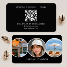 Aangepaste foto moderne minimalistische QR-code zw