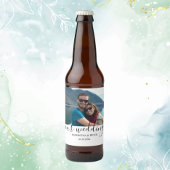 Aangepaste foto Moderne ontspannen bruiloft Bier Etiket