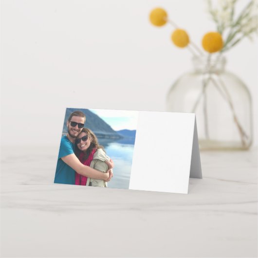 Aangepaste foto Moderne ontspannen bruiloft Plaatskaartje (Voorkant)