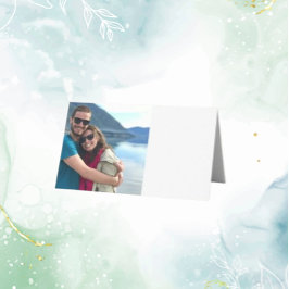 Aangepaste foto Moderne ontspannen bruiloft Plaatskaartje