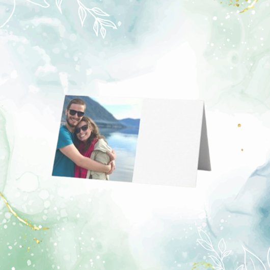 Aangepaste foto Moderne ontspannen bruiloft Plaatskaartje