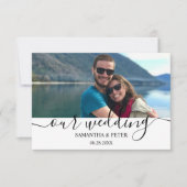 Aangepaste foto Moderne ontspannen bruiloft RSVP Kaartje (Voorkant)