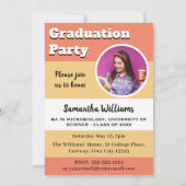 Aangepaste foto Moderne perzik afstudeerfeest Kaart (Achterkant)