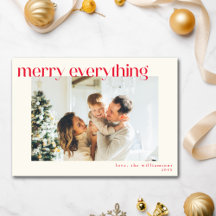 Aangepaste foto moderne rode gelukkige kerstmis