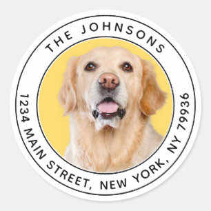 Aangepaste foto Moderne ronde retour adres Sticker