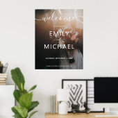 Aangepaste foto moderne trouw welkomstposter poster (Thuiskantoor)