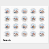 Aangepaste foto moderne trouwdag ronde sticker (Vel)