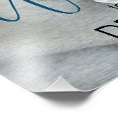 Aangepaste foto moderne trouwkaart blauw foto afdruk (Hoek)