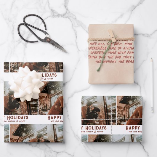 Aangepaste foto moderne typografie bericht Kerstmi Inpakpapier Vel (Voorkant)