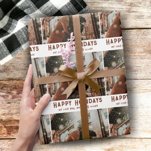 Aangepaste foto moderne typografie Kerstmis Cadeaupapier