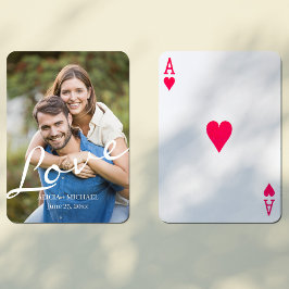 Aangepaste foto moderne verloving pokerkaarten