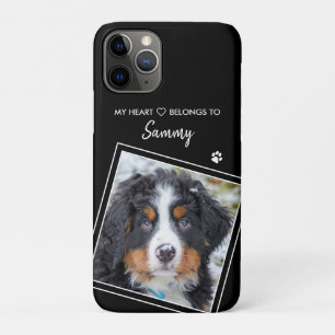 Aangepaste foto moderne zwarte dog Case-Mate iPhone case